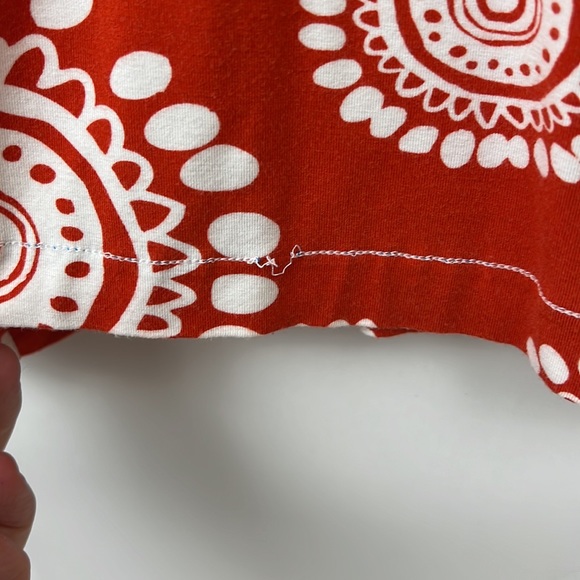 HATLEY jersey-like mini dress white medallion print on red L - Picture 10 of 11